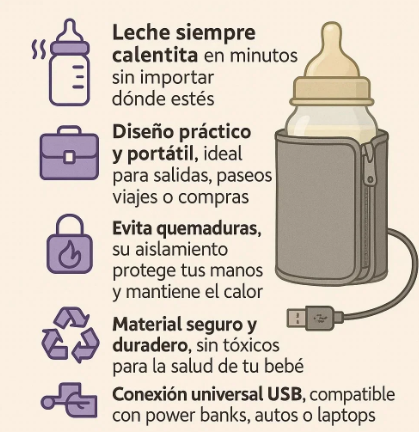 Calentador Portátil de Teteros con Carga - USB
